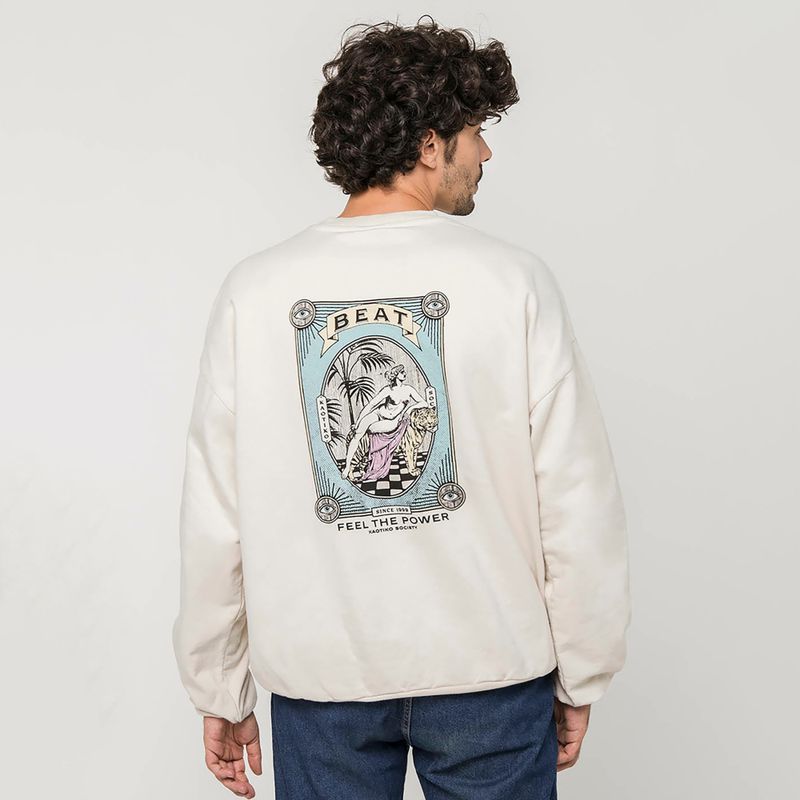 Pánská mikina Kaotiko Washed Feel the Power ivory 3