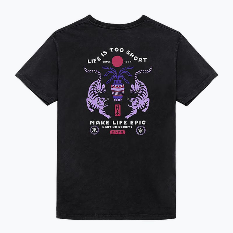 Pánské tričko Kaotiko Washed Make Life Epic black 2