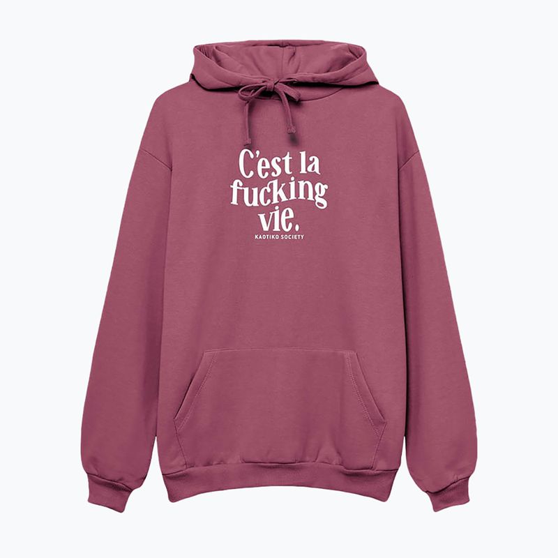 Dámská mikina Kaotiko C'est la vie Hoodie cherry 3