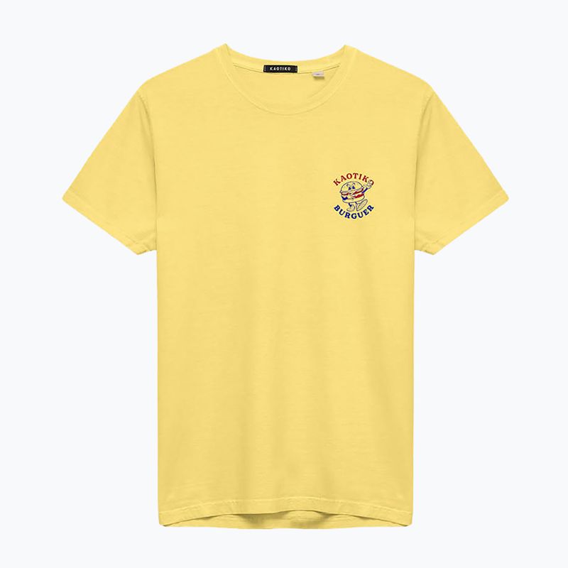 Pánské tričko Kaotiko Washed Burguer yellow