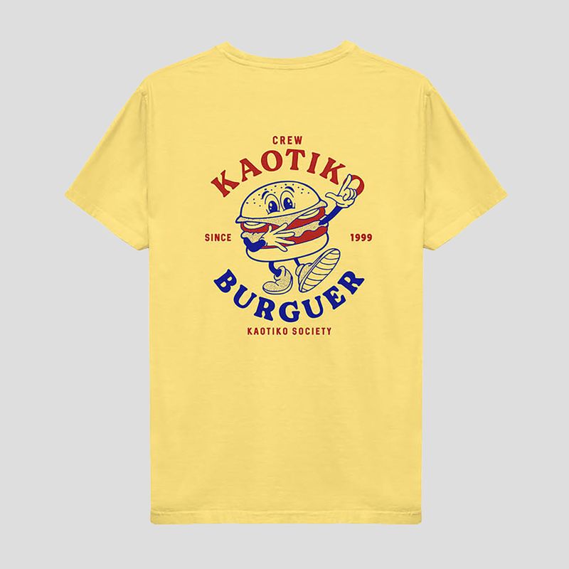 Pánské tričko Kaotiko Washed Burguer yellow 2