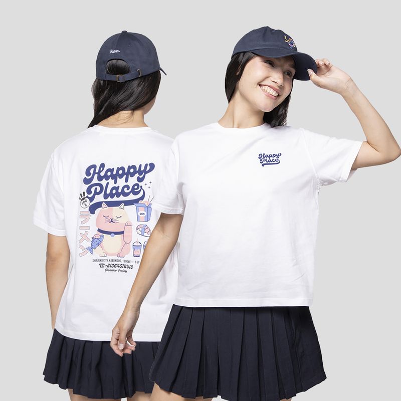 Dámské tričko Kaotiko Happy Place white 2