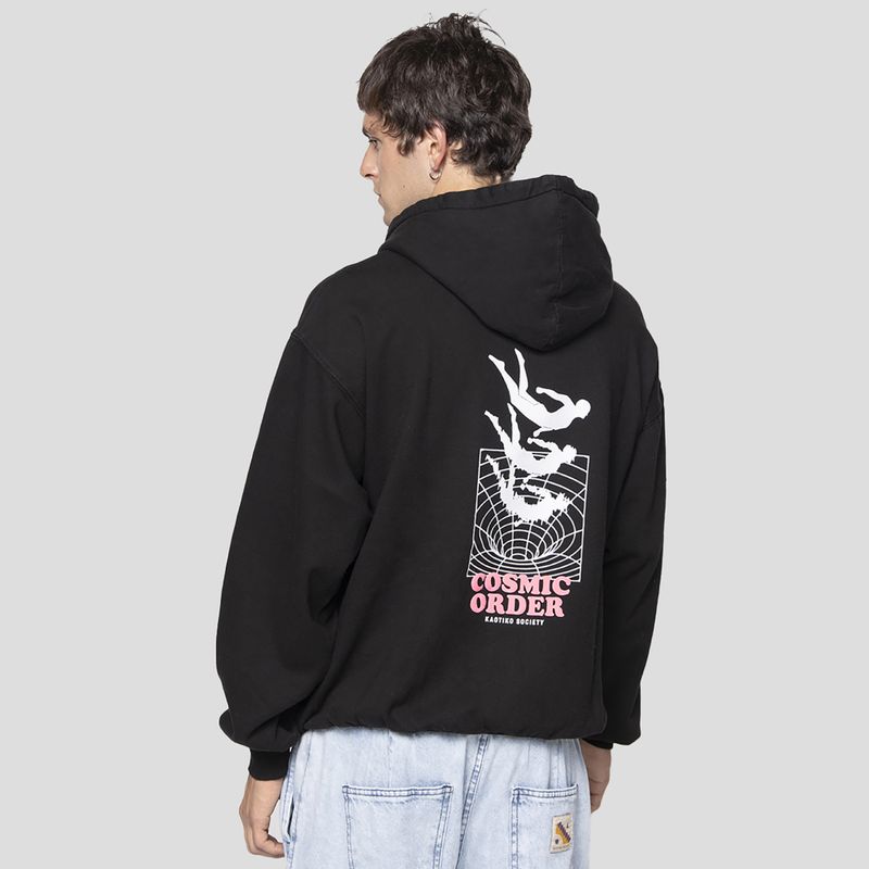 Pánská mikina Kaotiko Washed Cosmic Order black 2
