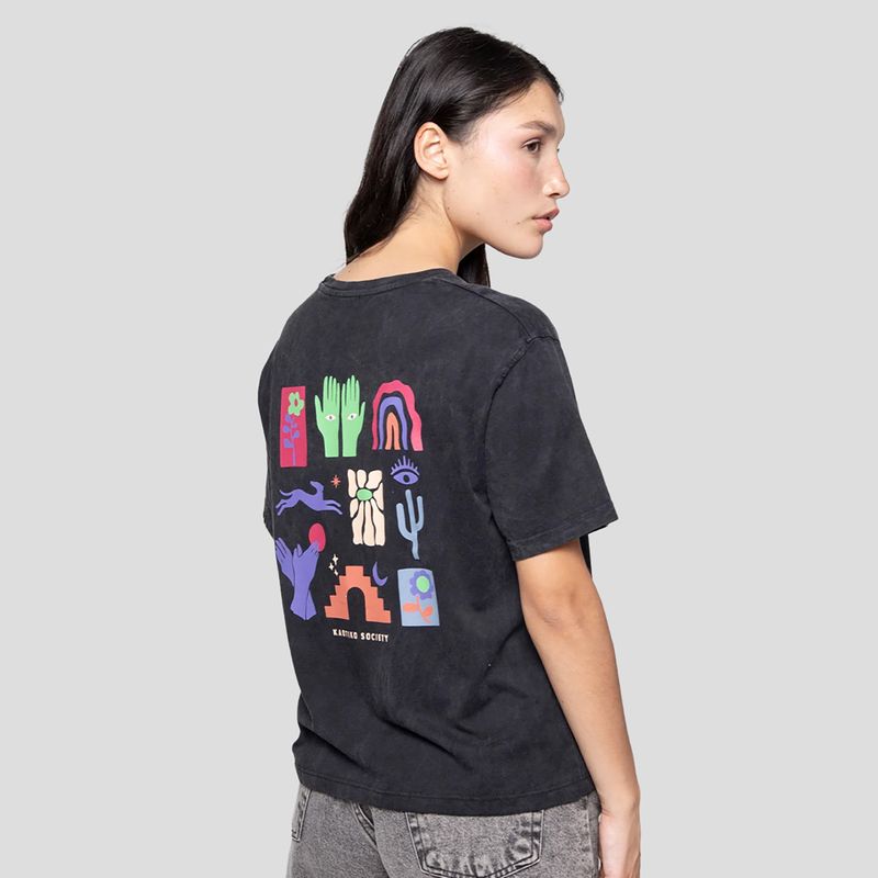 Dámské tričko Kaotiko M / C Washed Sonora black 3