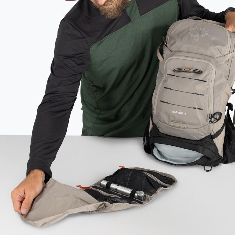 Cyklistický batoh Osprey Raptor 14 + bukłak 2.5 l pediment grey 10