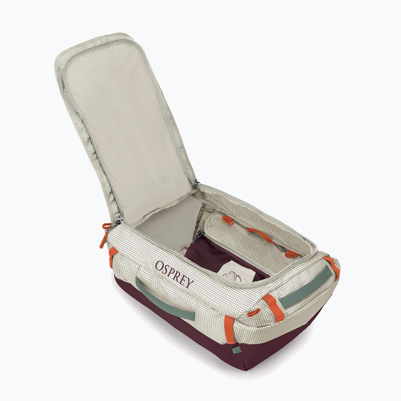 Cestovní taška Osprey Transporter Duffel 40 l mystery white/moody burgundy 3
