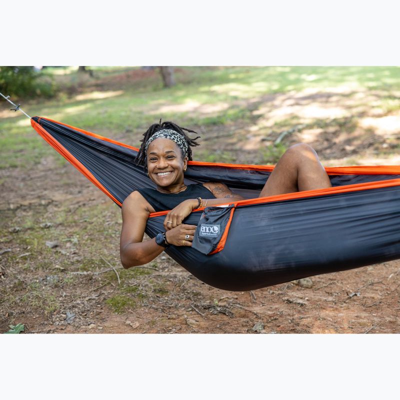 Turistická hamaka ENO SuperSub Ultralight charcoal/orange 13