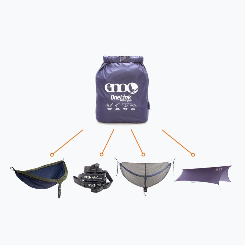 Turistická hamaka  ENO OneLink System navy/olive 7