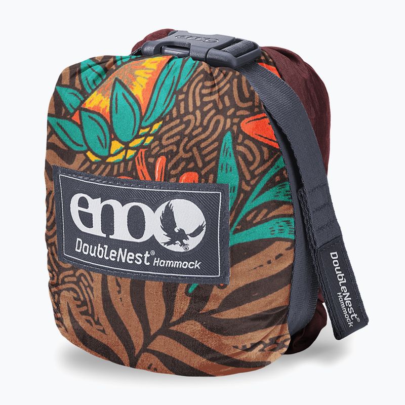 Turistická hamaka  ENO DoubleNest Print tropic/merlot 5