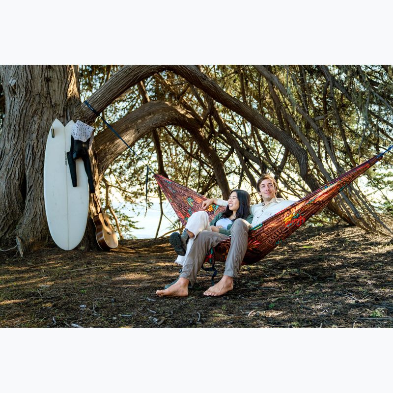 Turistická hamaka  ENO DoubleNest Print tropic/merlot 8