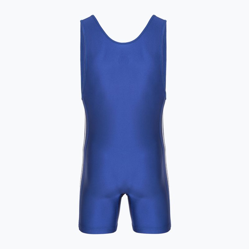 Pánský zápasnický dres Adidas 3 Stripe Singlet royal/white 2