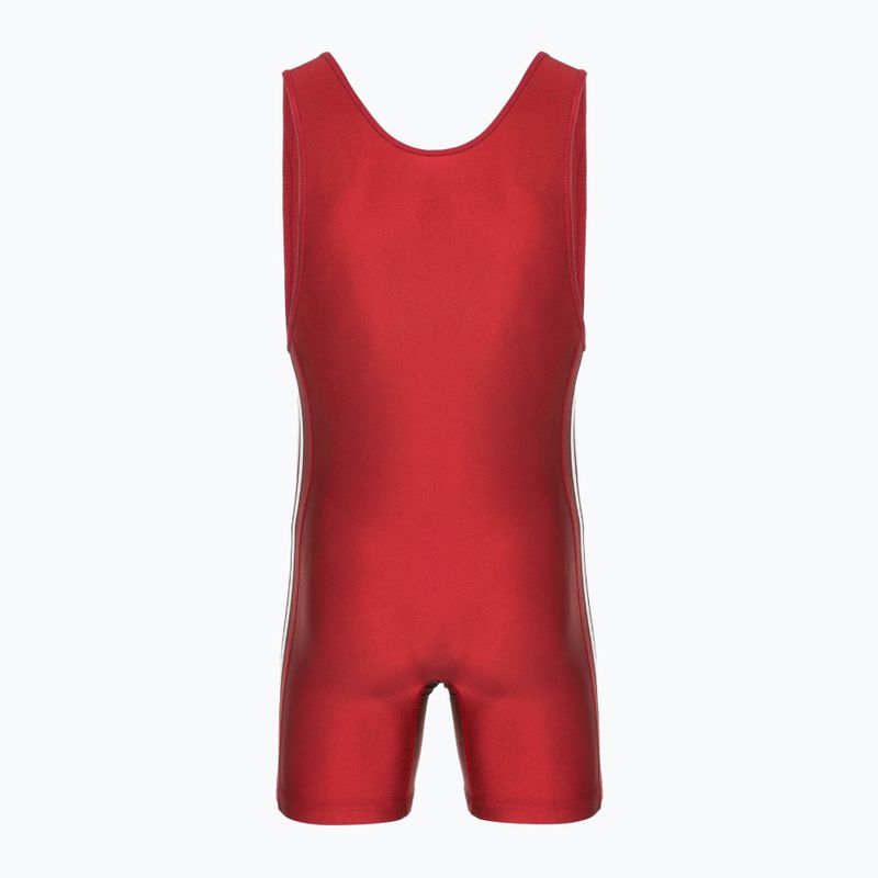 Pánský zápasnický dres Adidas 3 Stripe Singlet red/white 2