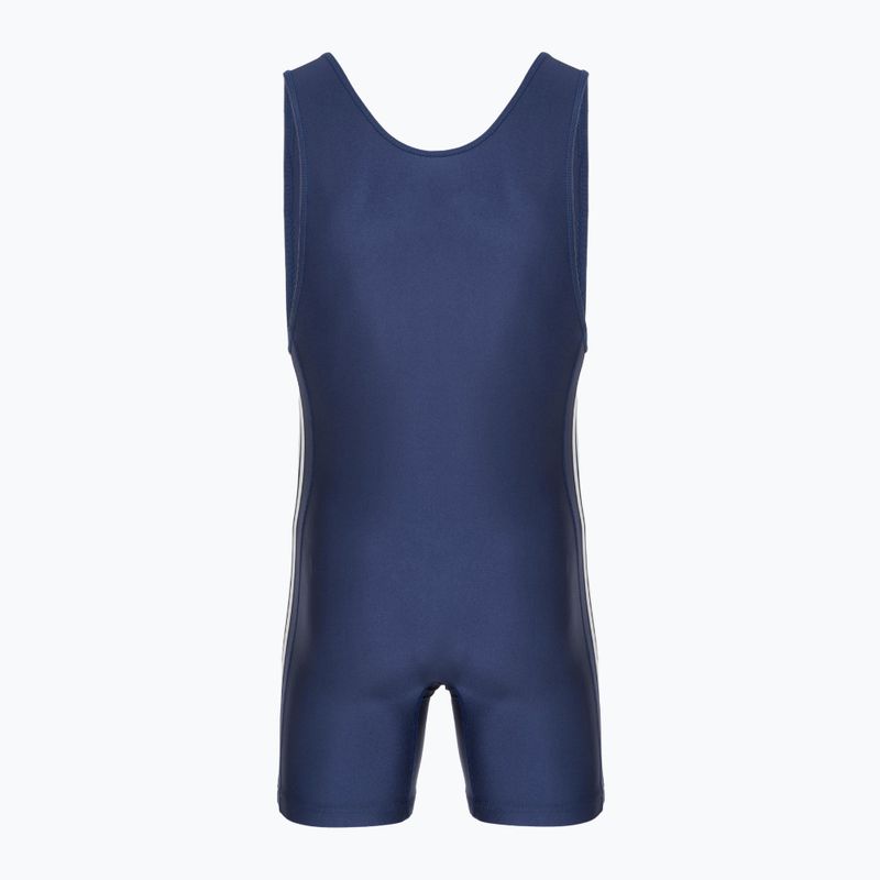 Pánský zápasnický dres Adidas 3 Stripe Singlet navy/white 2