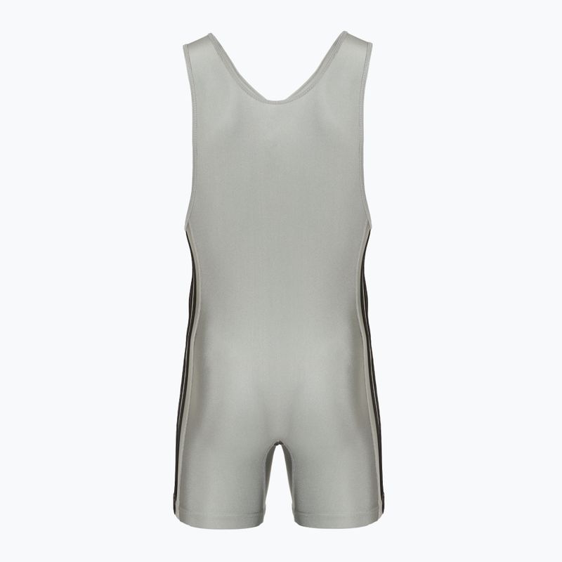 Pánský zápasnický dres Adidas 3 Stripe Singlet grey/black 2