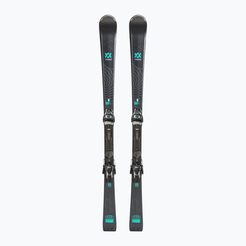 Dámské sjezdové lyže Völkl Flair SC Carbon + vMotion 11 ALU GW black/teal/silver