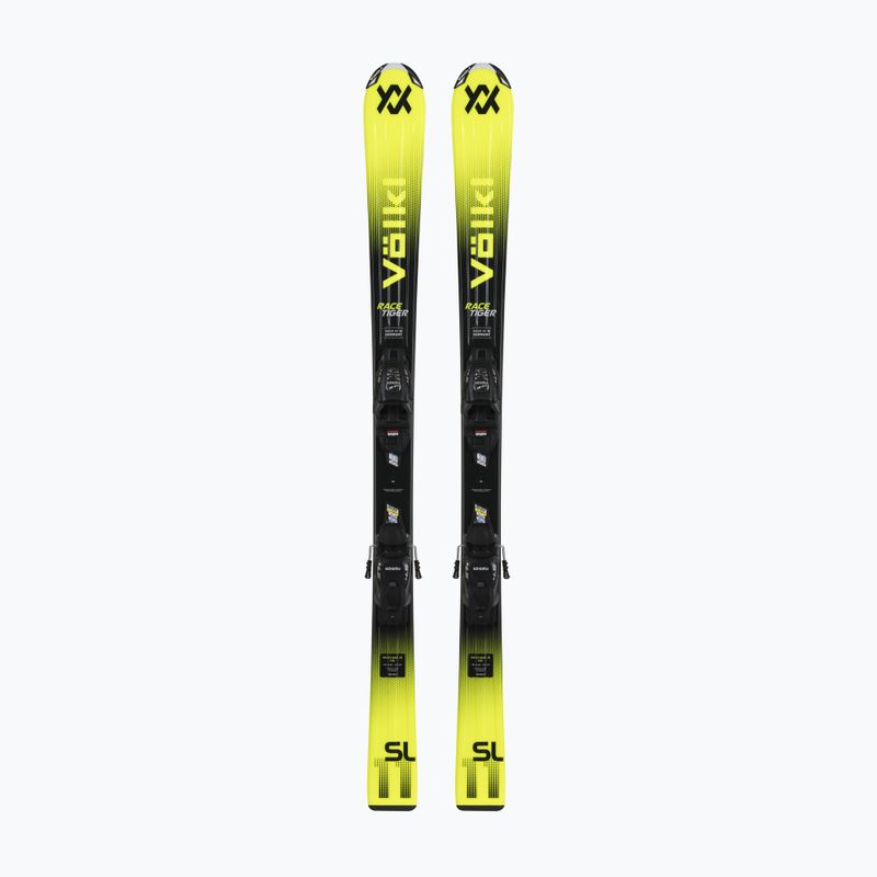 Dětské sjezdové lyže Völkl Racetiger Jr Yellow + vázání 4.5 VMotion Jr 100-120 cm black