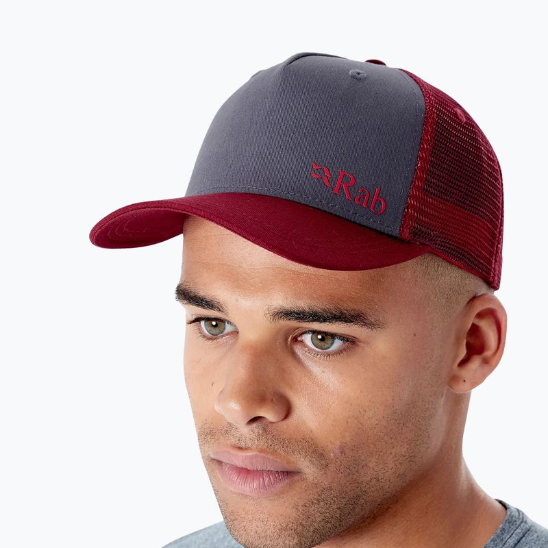 Kšiltovka Rab Trucker Logo červeno-šedá QAB-06 6