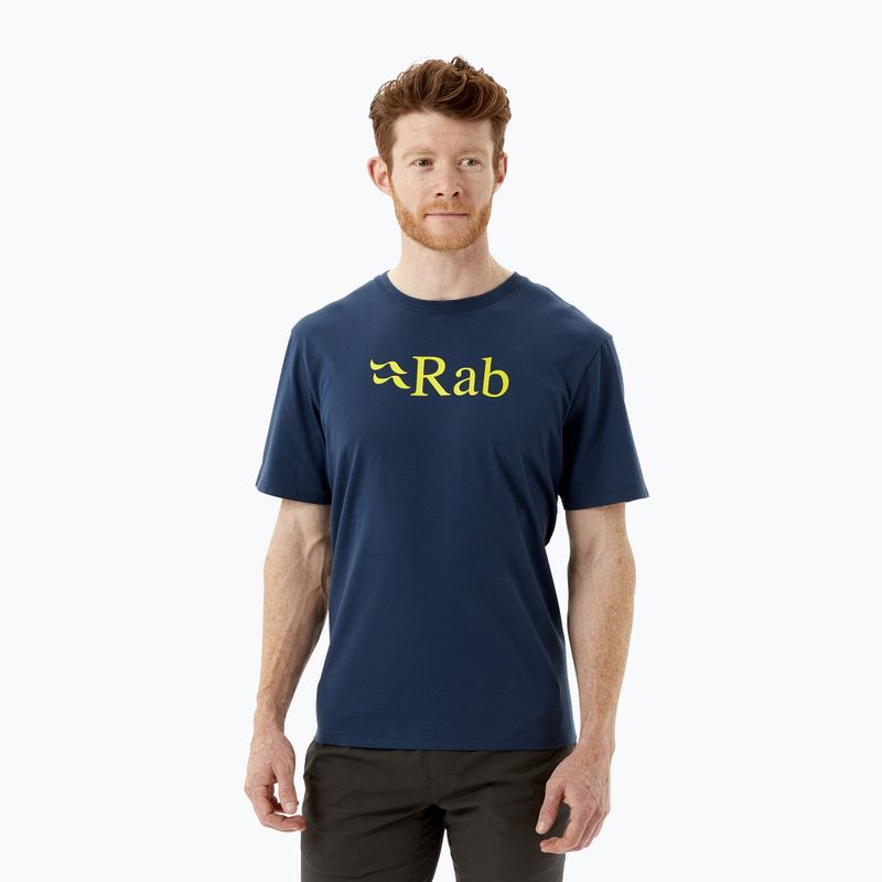 Pánské trekingové tričko Rab Stance Logo SS navy blue QCB-08-DI-S