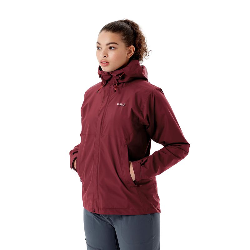 Dámská nepromokavá bunda Rab Downpour Eco bordová QWG-83-HD-08