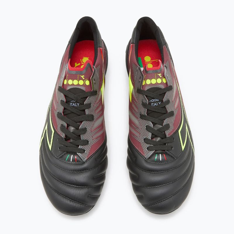 Pánské fotbalové kopačky Diadora Brasil Elite Veloce ITA LPX černo-bordó DD-101.178785-D0136-43 12
