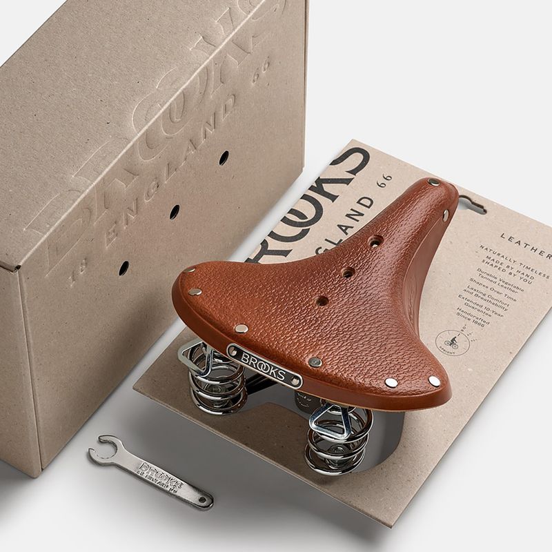 Cyklistické sedlo Sedlo Brooks England B66 Short honey bike 8