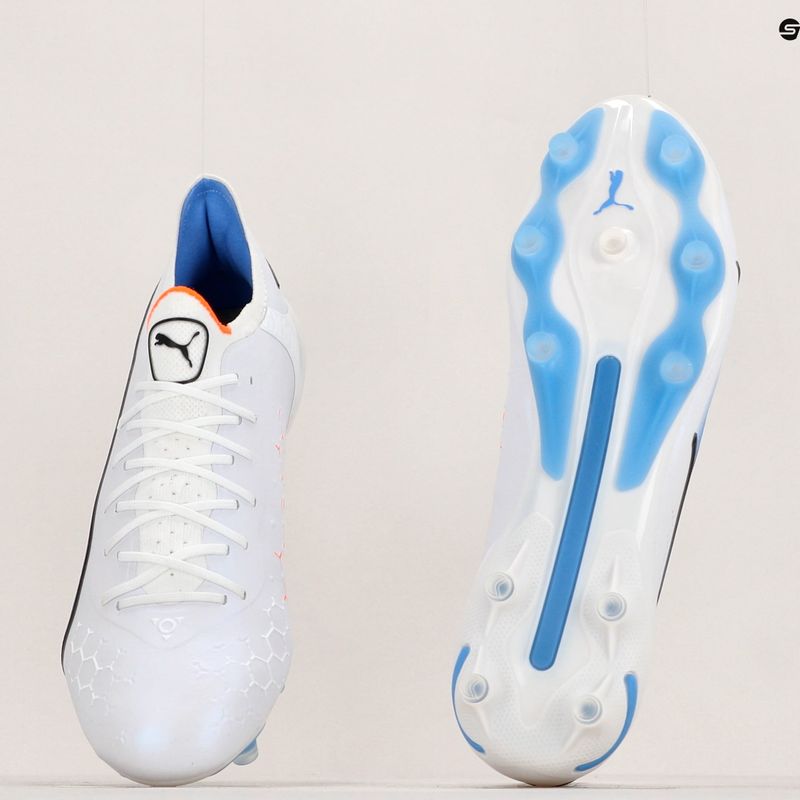 PUMA King Ultimate FG/AG pánské kopačky puma white/puma black/blue glimmer/ultra orange 19