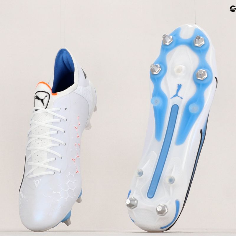 Pánské kopačky PUMA King Ultimate MXSG puma white/puma black/blue glimmer/ultra orange 18