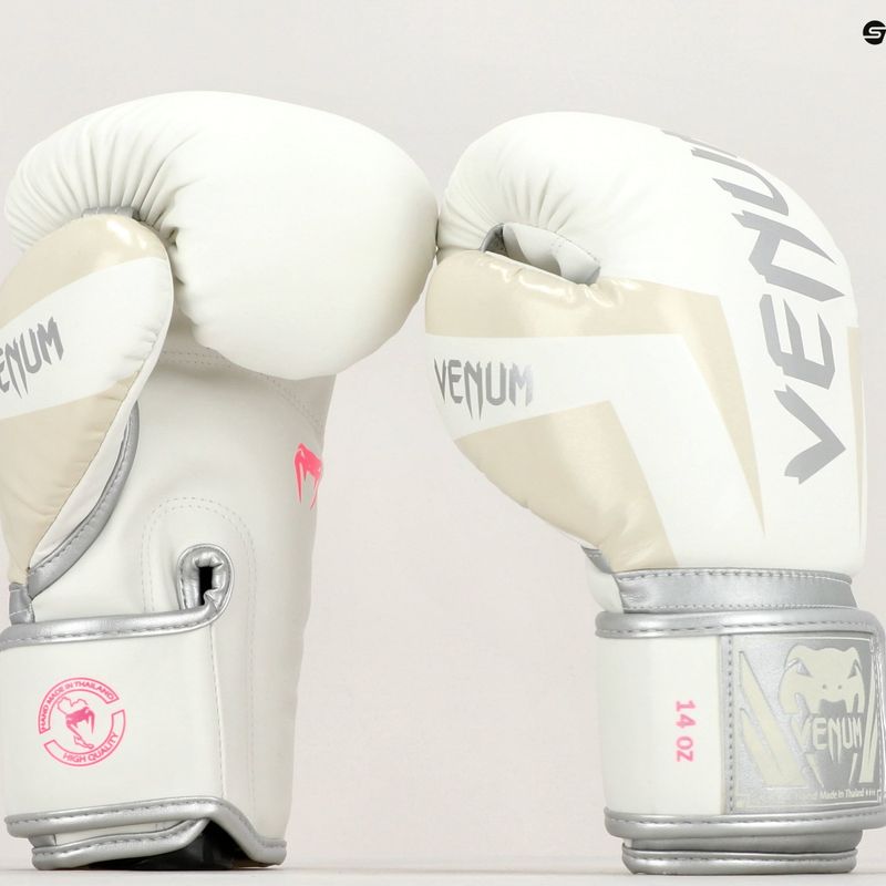 Pánské boxerské rukavice Venum Elite bílo-stříbrné 1392-574 7