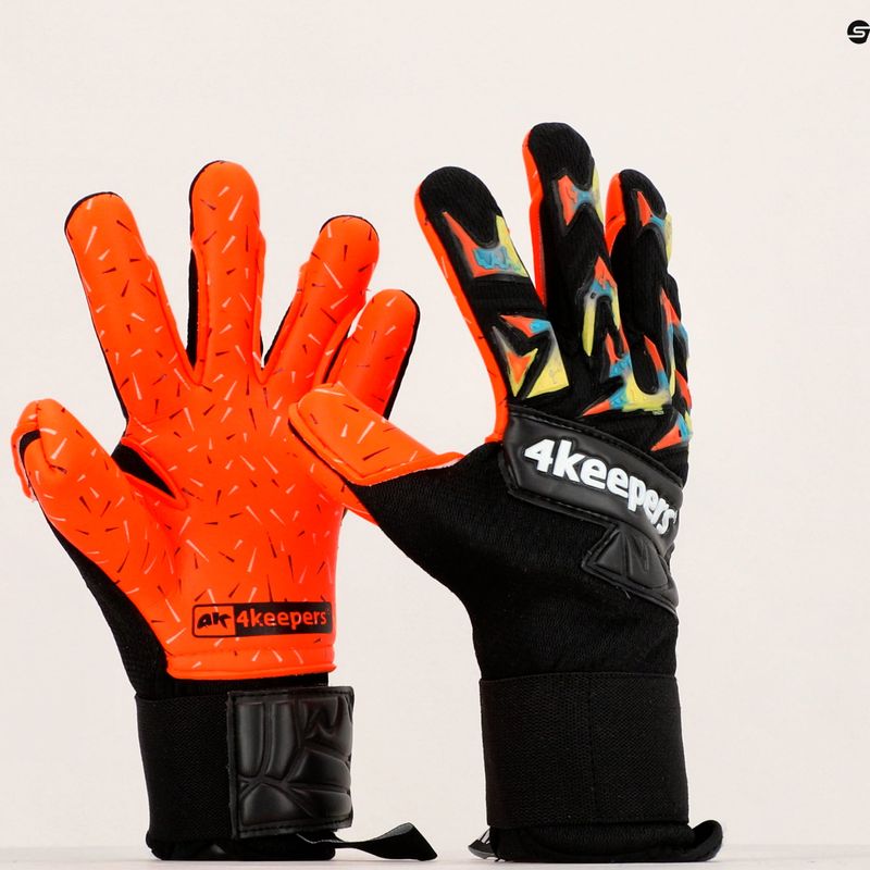 Dětské brankářské rukavice 4Keepers Equip Flame Nc Jr černo-oranžové EQUIPFLNCJR 8