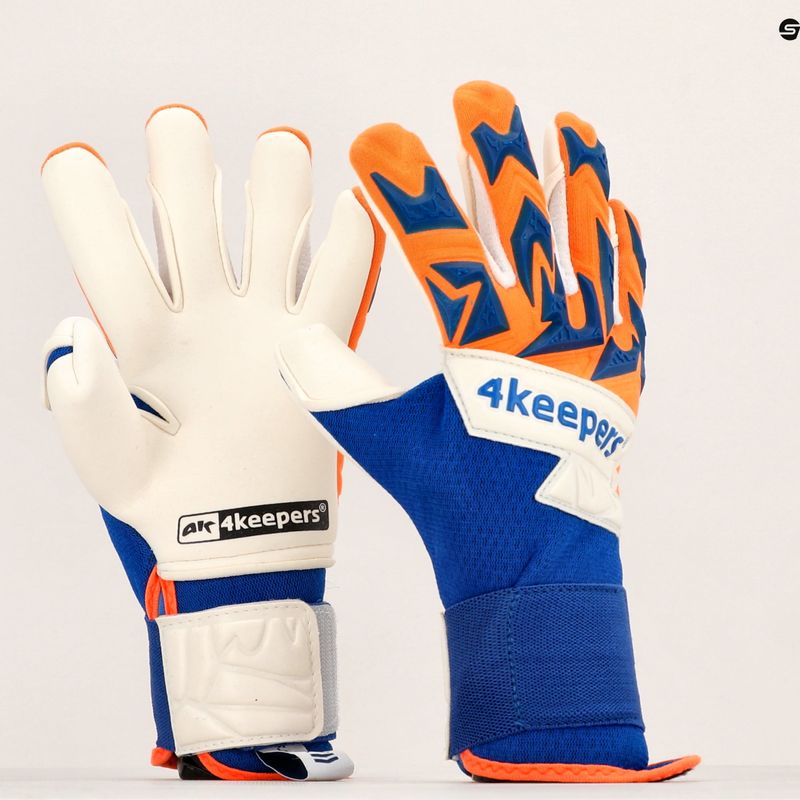 Dětské brankářské rukavice 4Keepers Equip Puesta Nc Jr modro-oranžové EQUIPPUNCJR 8