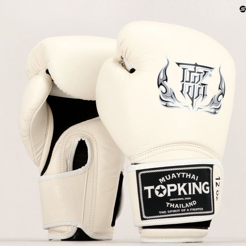 Top King Muay Thai boxerské rukavice Super Air bílé 6