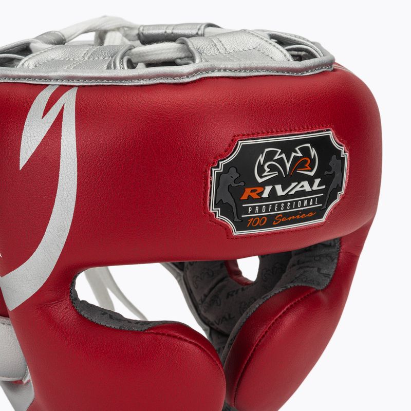Boxerská helma Rival RHG100 Professional Headgear red/silver 4
