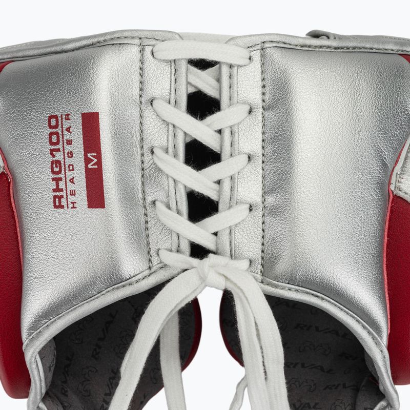 Boxerská helma Rival RHG100 Professional Headgear red/silver 5