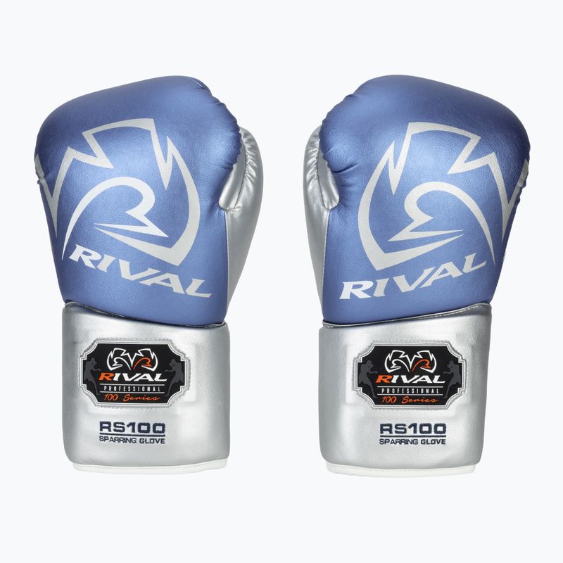 Boxerské rukavice Rival RS100 Professional modrostříbrné 2