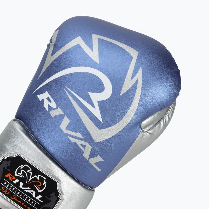 Boxerské rukavice Rival RS100 Professional modrostříbrné 5