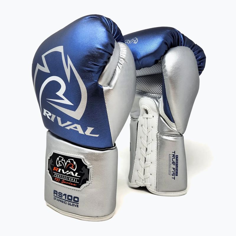 Boxerské rukavice Rival RS100 Professional modrostříbrné 2