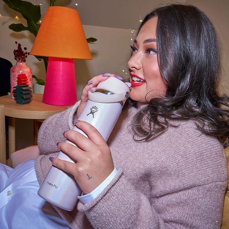 Termo láhev Hydro Flask Wide Mouth with Flex Straw Cap 710 ml glimmer pink 4