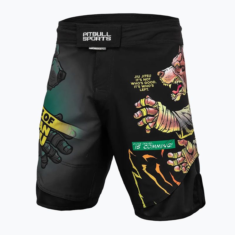 Pánské grapplingové šortky Pitbull West Coast Grappling Master BJJ black