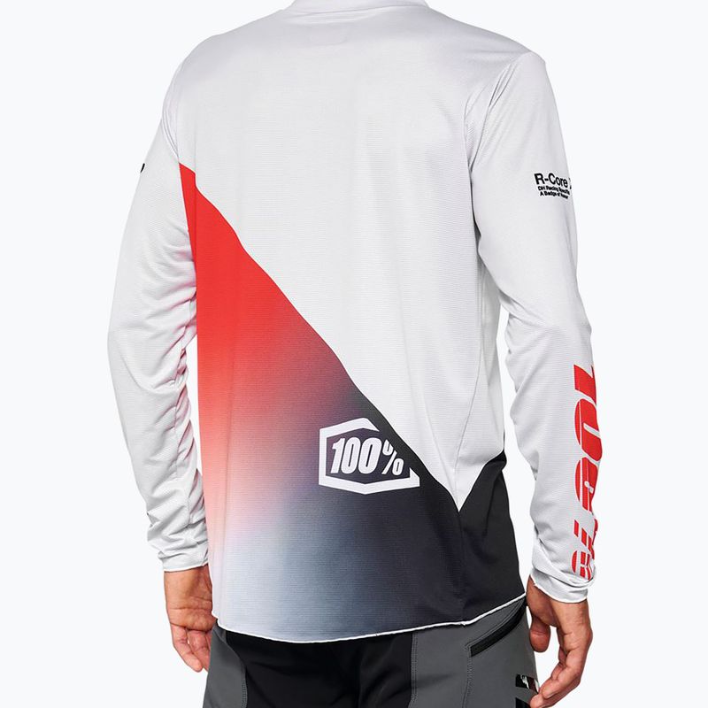 Pánský cyklistický dres 100% R-Core X LS šedo-červený STO-40000-00010 2