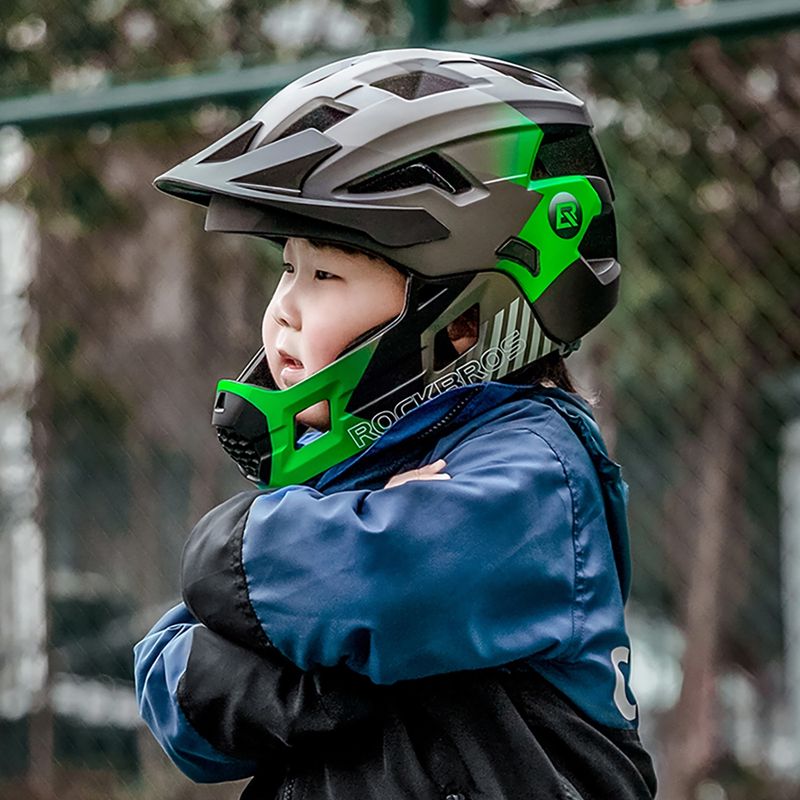 Dětská cyklistická helma Rockbros 10110061003 Kids Helmet black/ti-green 3