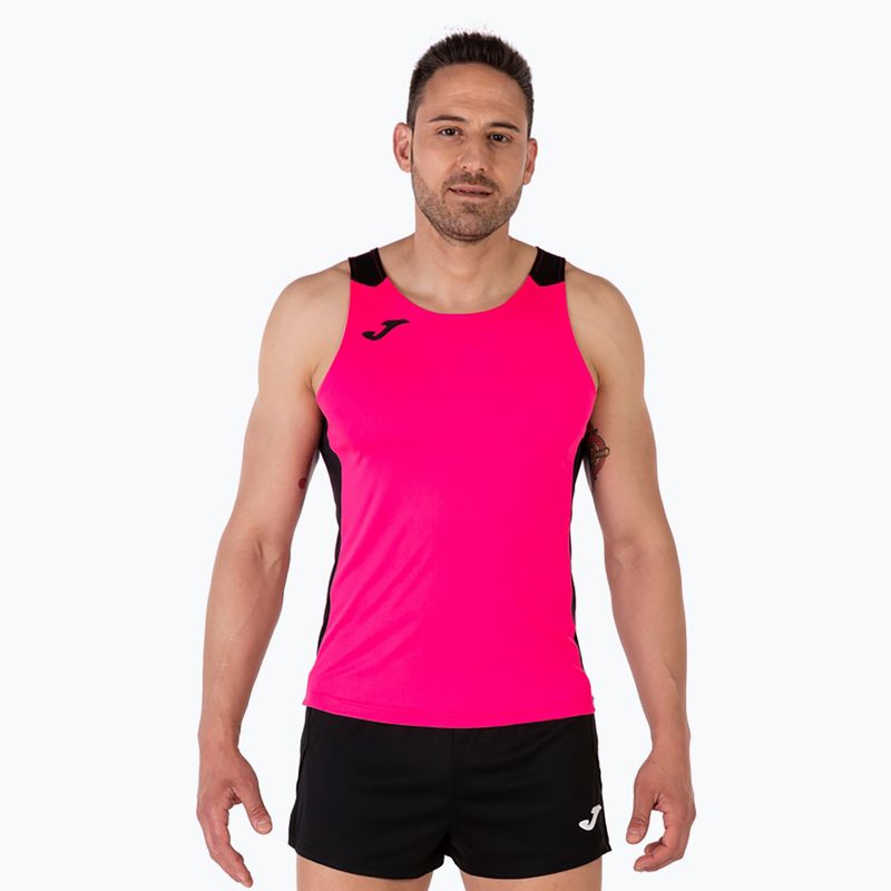 Pánské běžecké tílko tank top  Joma Record II fluor pink/black