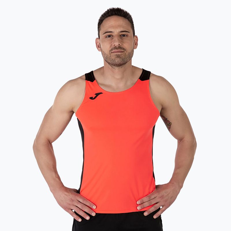 Pánské běžecké tílko tank top  Joma Record II fluor coral/black