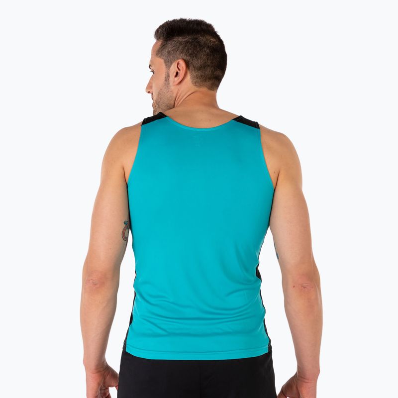 Pánské běžecké tričko Joma Record II Tank Top turquoise/black 3