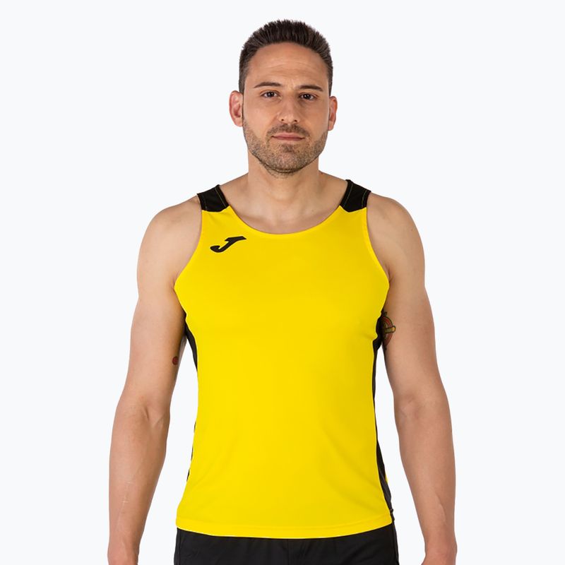 Pánské běžecké tílko tank top  Joma Record II yellow/black