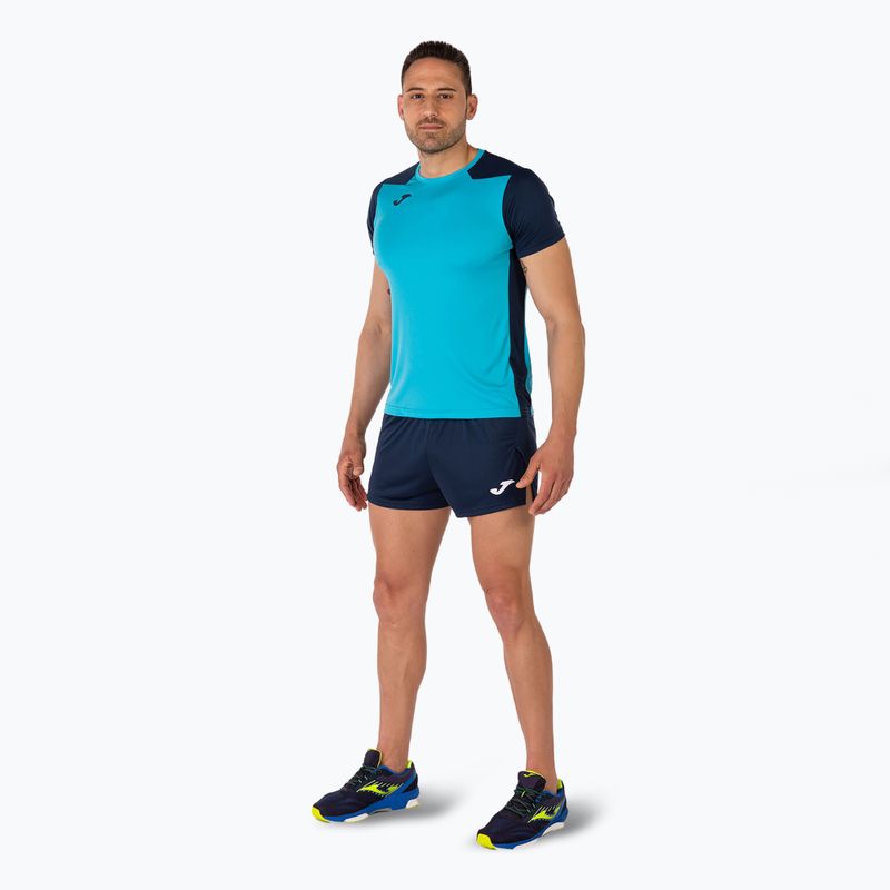 Pánské běžecké tričko Joma Record II fluor tyrkysová/navy 2