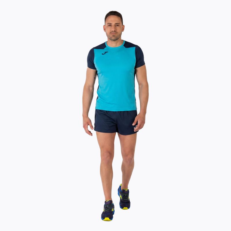 Pánské běžecké tričko Joma Record II fluor tyrkysová/navy 14