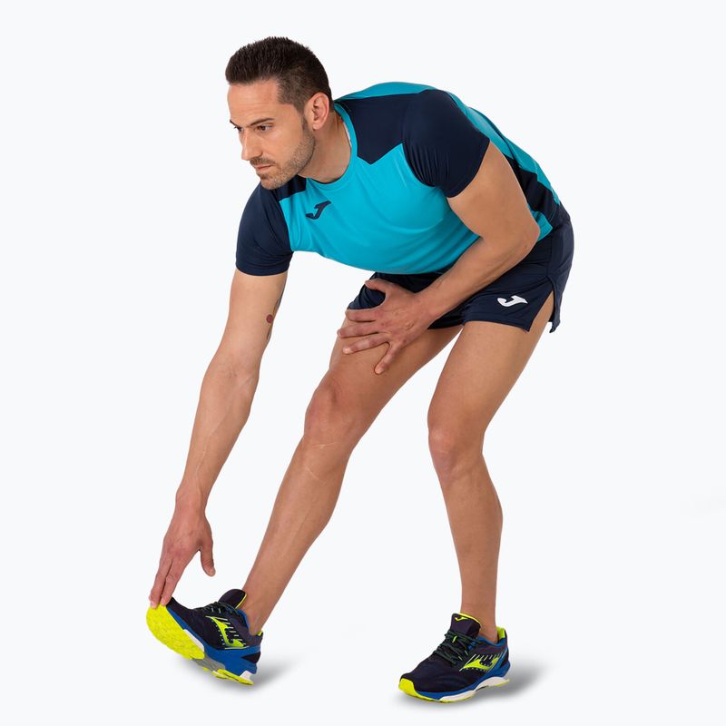 Pánské běžecké tričko Joma Record II fluor tyrkysová/navy 6