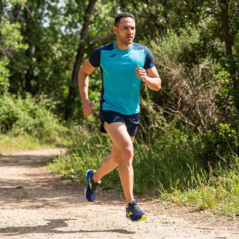 Pánské běžecké tričko Joma Record II fluor tyrkysová/navy 11