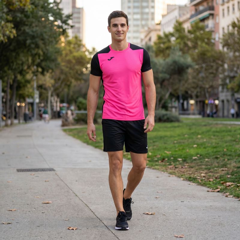 Pánské běžecké tričko Joma Record II fluor pink/black 12