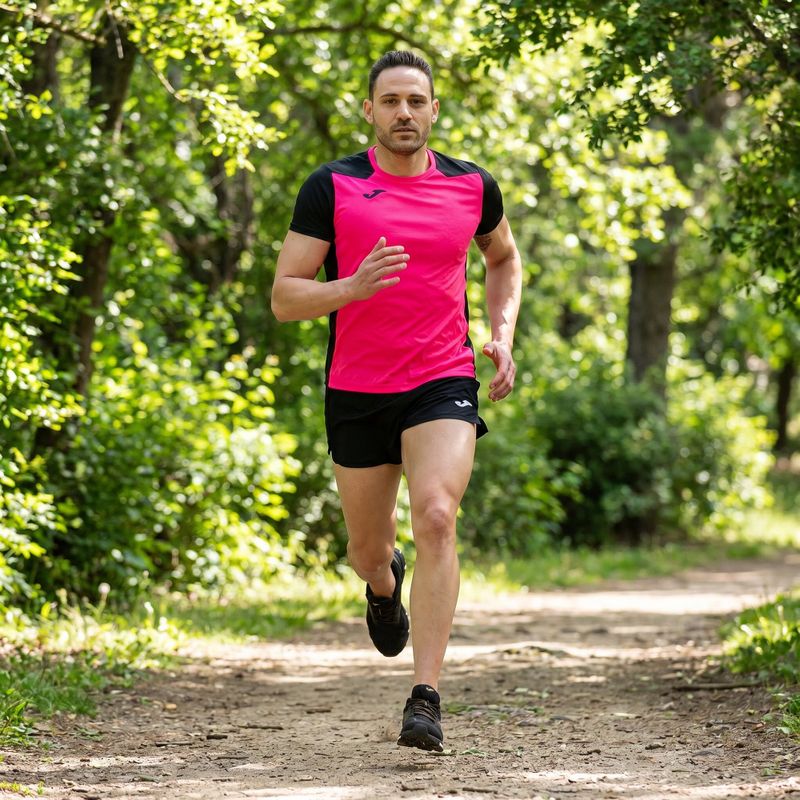 Pánské běžecké tričko Joma Record II fluor pink/black 13